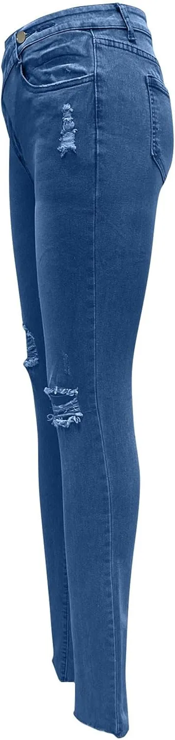Sexy Jeans for Women Low Waisted Skinny Bootcut Denim Pants Ripped Stretch Trousers Casual Vintage Retro Pant