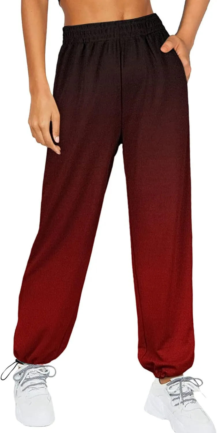 SHAOBGE Womens Sweatpants 2024,High Waisted Baggy Sweatpants Joggers Sport Active Workout Jogger Pants with Pockets Trousers