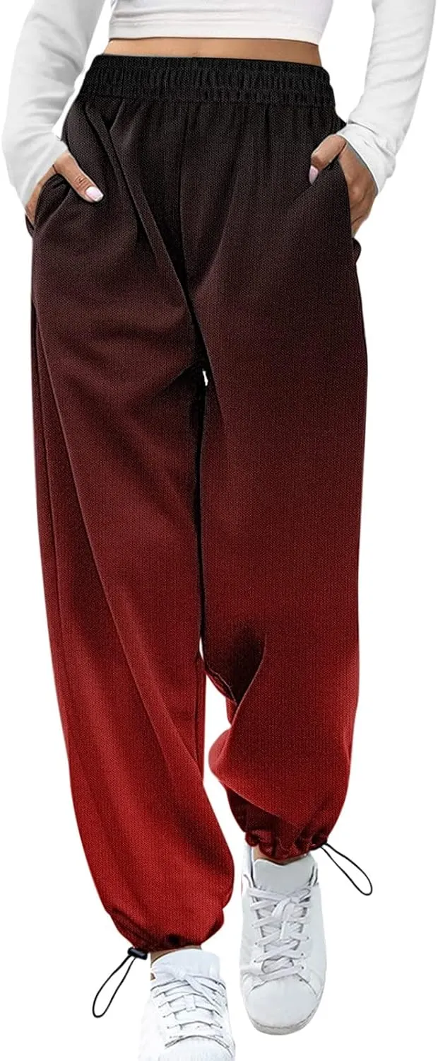 SHAOBGE Womens Sweatpants 2024,High Waisted Baggy Sweatpants Joggers Sport Active Workout Jogger Pants with Pockets Trousers