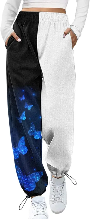 SHAOBGE Womens Sweatpants 2024,High Waisted Baggy Sweatpants Joggers Sport Active Workout Jogger Pants with Pockets Trousers