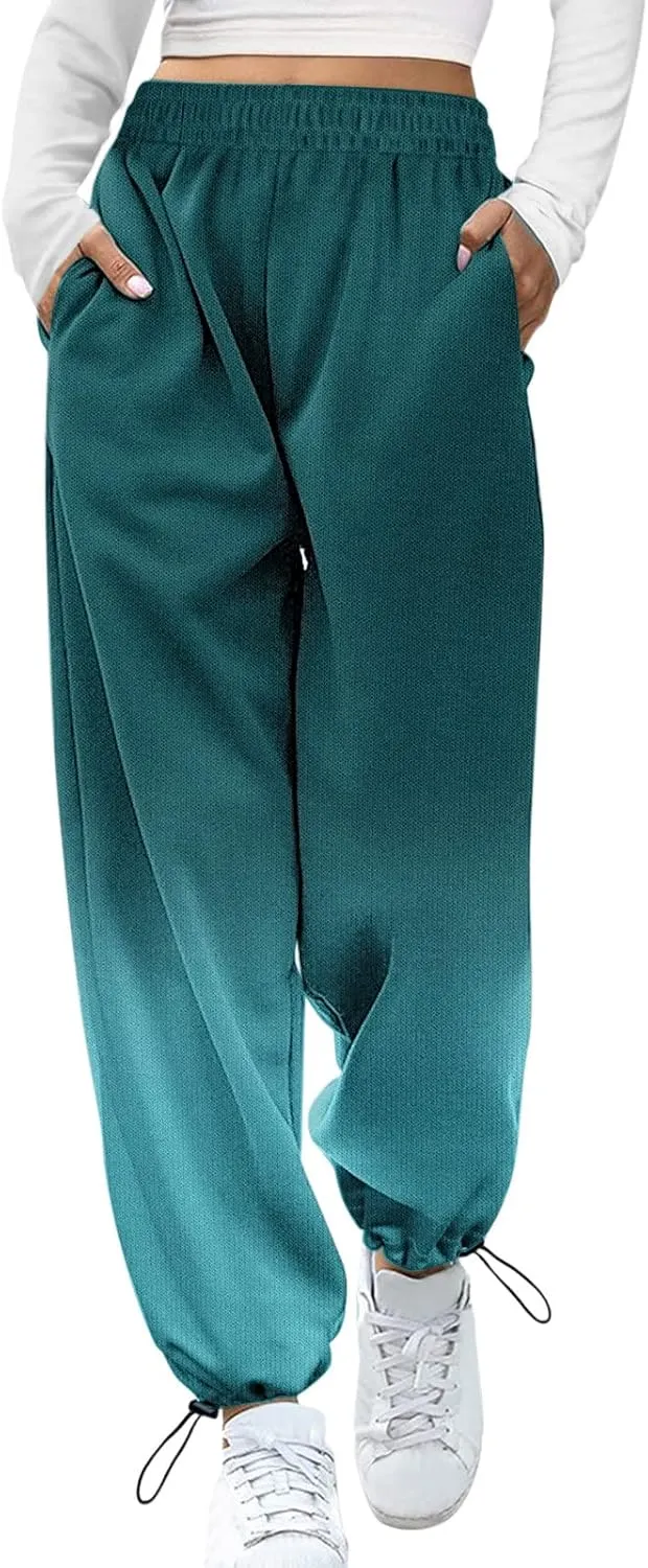 SHAOBGE Womens Sweatpants 2024,High Waisted Baggy Sweatpants Joggers Sport Active Workout Jogger Pants with Pockets Trousers
