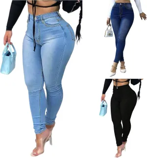 Skinny Jeans for Women High Waist Stretchy Colombian Butt Lifting Jeans Trendy Slim Fit Curvy Denim Leggings