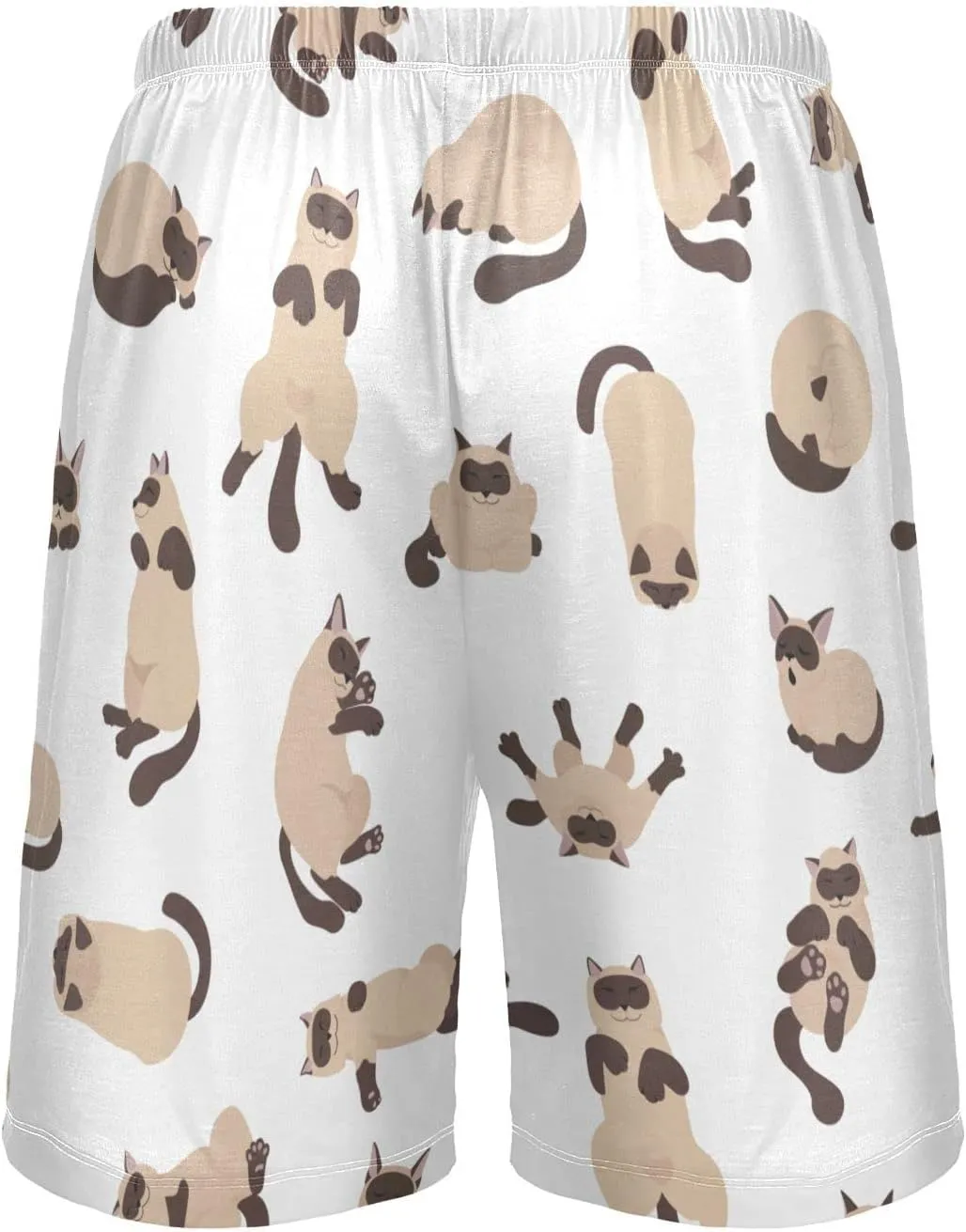 Sleeping Cats Pattern Siamese Colorpoint Cat Men's Pajama Pants Shorts Sleepwear Lounge Pajama Bottoms
