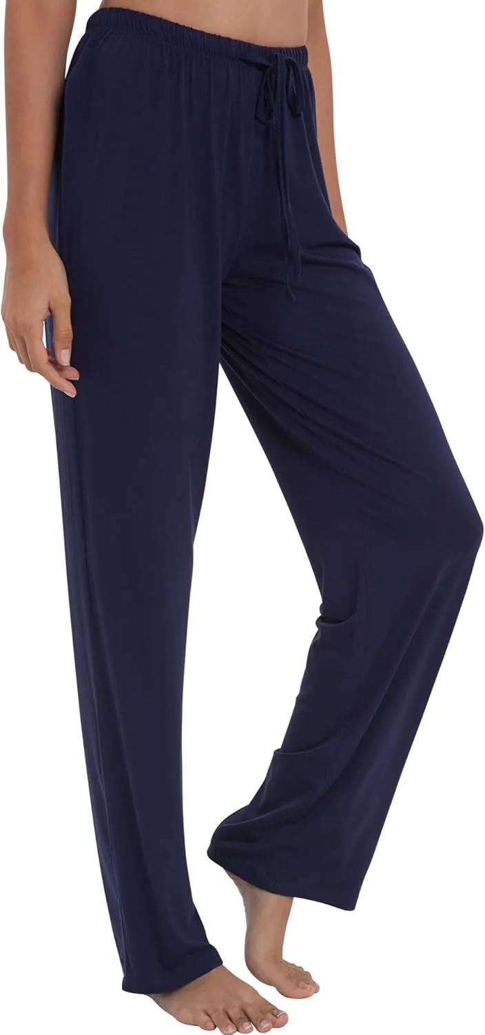 Soft Viscose Pajama Pants for Women, Comfy Lounge Sleep Pants Pj Bottoms Drawstring Sleepwear