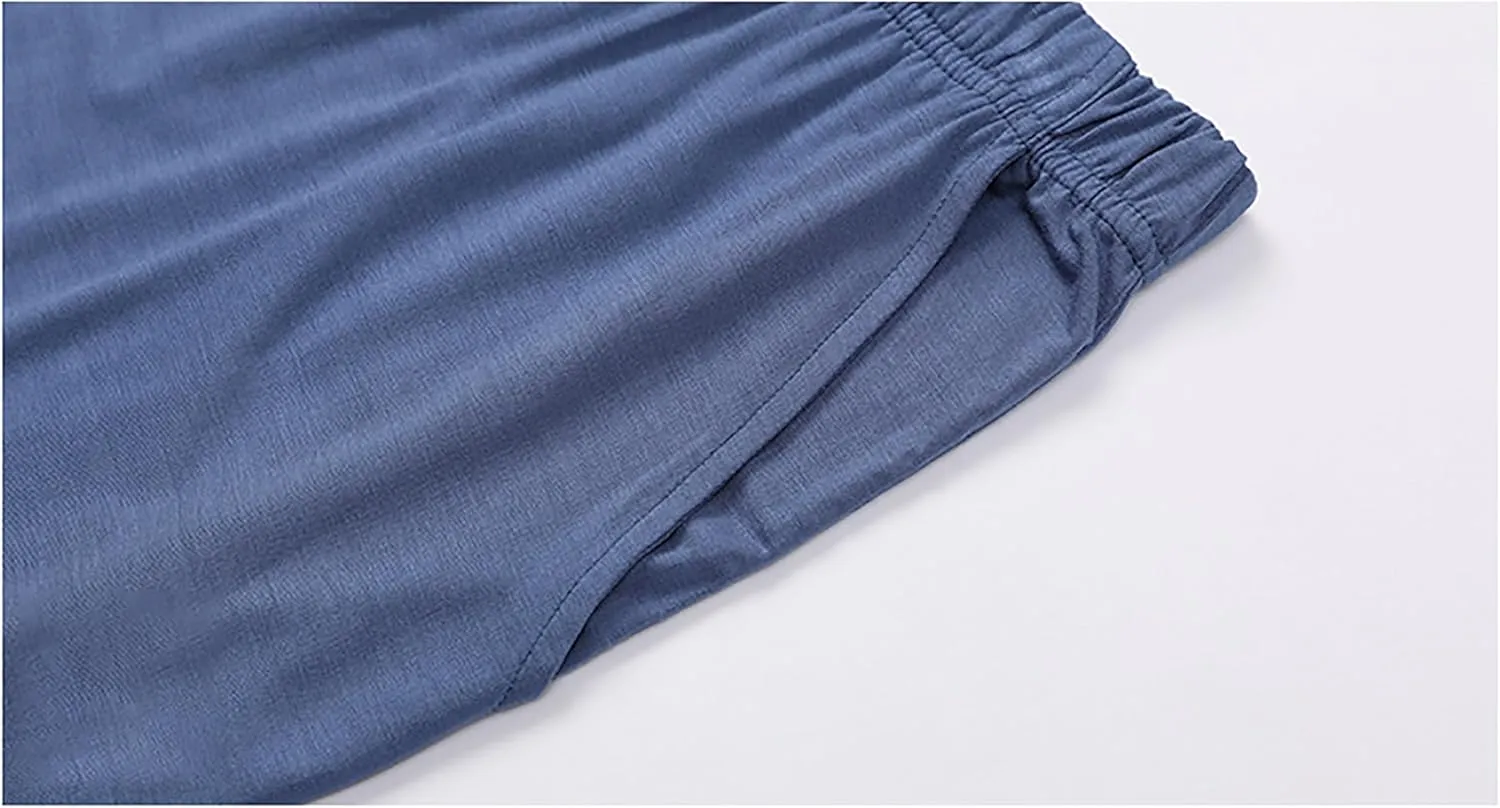 SoptoToxodo Men's 2-Pieces Pajamas Jersey Knit Sleepwear Lounge Modal Shorts Sleeves With Shorts Pajama Set