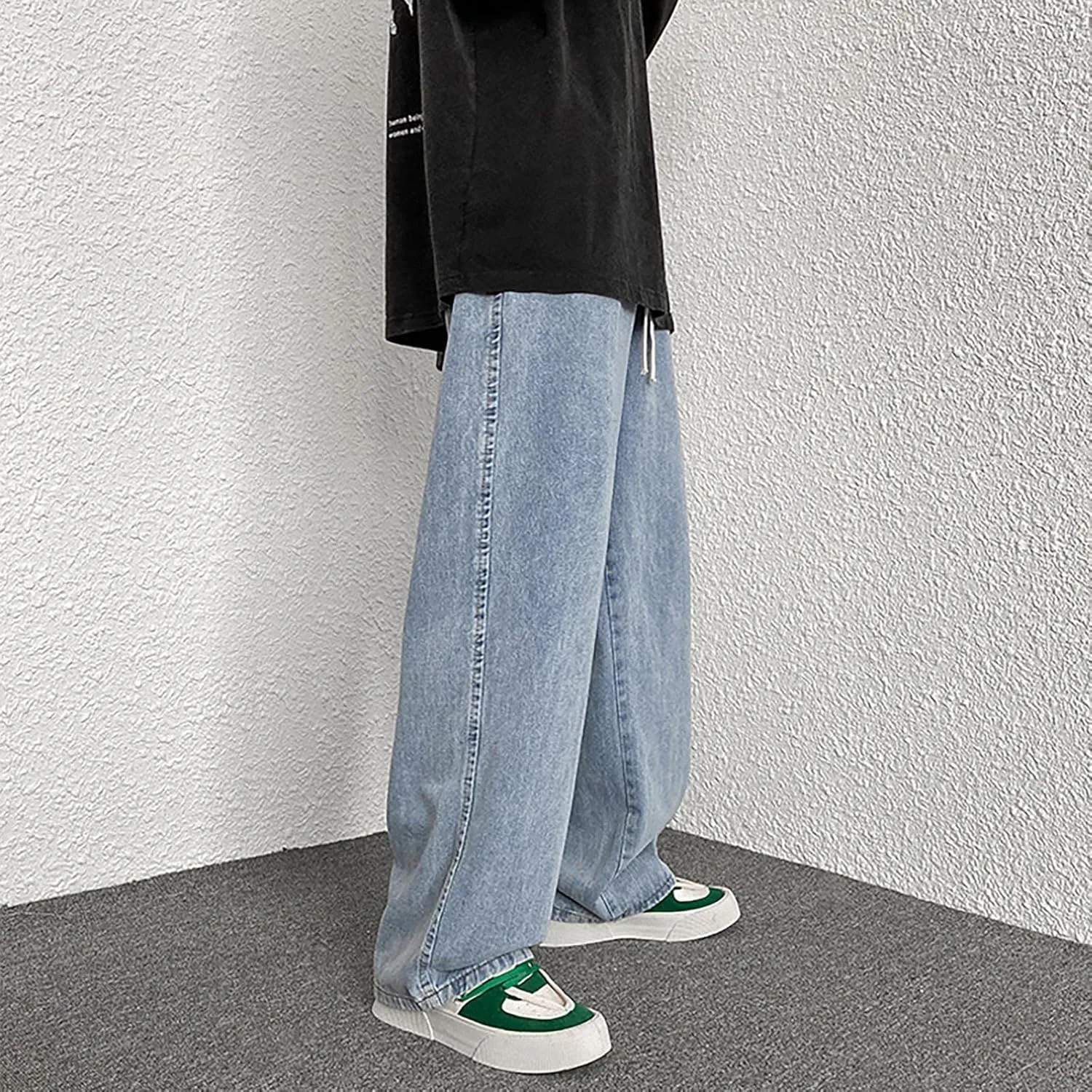 SteelStitch-Men's High Durability Work Jeans, Straight Leg Baggy Denim Pants, SteelStitch High Waisted Jeans