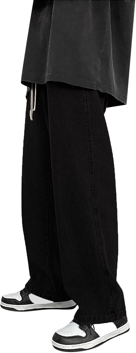 SteelStitch-Men's High Durability Work Jeans, Straight Leg Baggy Denim Pants, SteelStitch High Waisted Jeans