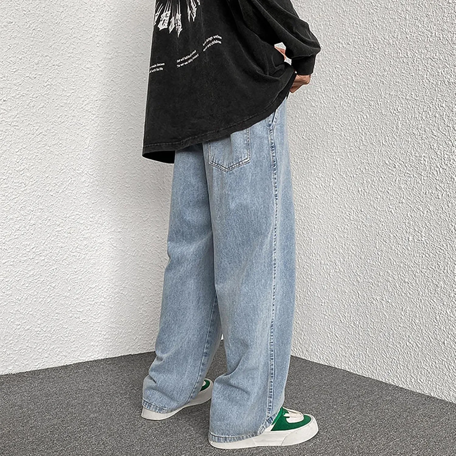 SteelStitch-Men's High Durability Work Jeans, Straight Leg Baggy Denim Pants, SteelStitch High Waisted Jeans