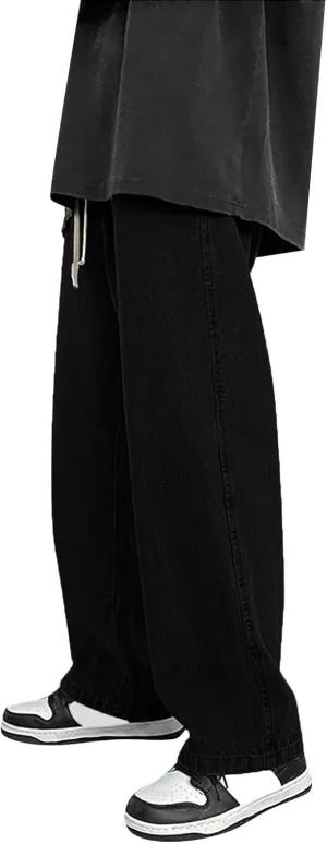 SteelStitch-Men's High Durability Work Jeans, Straight Leg Baggy Denim Pants, SteelStitch High Waisted Jeans