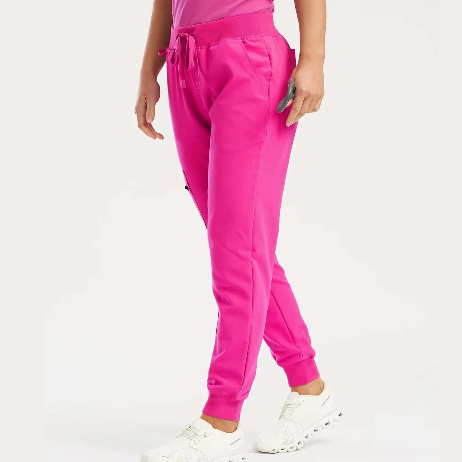 Stretch Scrubs for Women Pants High Waist Drawstring Joggers Yoga Pants Lightweight Pockets Cinch Bottom Lounge Pants