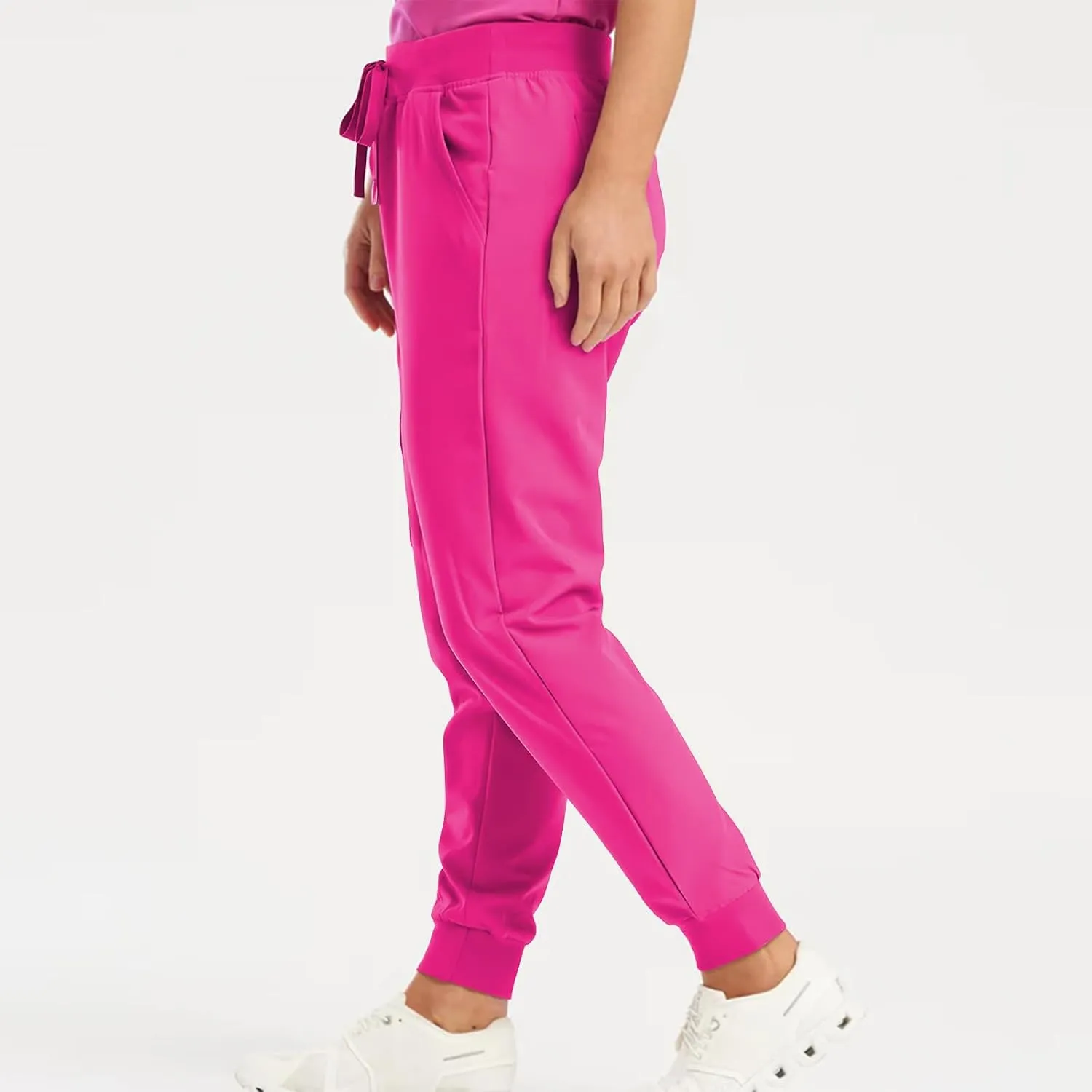 Stretch Scrubs for Women Pants High Waist Drawstring Joggers Yoga Pants Lightweight Pockets Cinch Bottom Lounge Pants