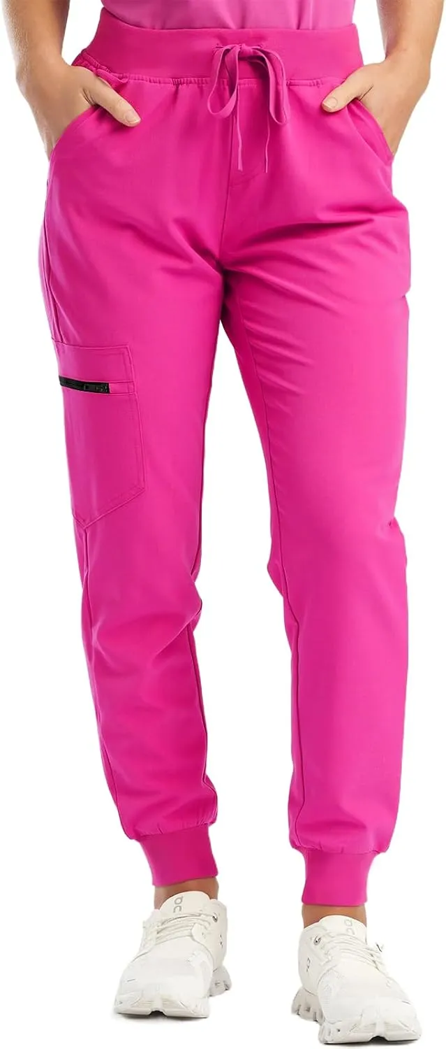 Stretch Scrubs for Women Pants High Waist Drawstring Joggers Yoga Pants Lightweight Pockets Cinch Bottom Lounge Pants