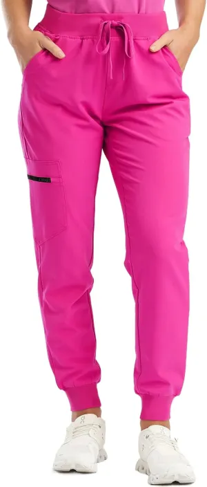 Stretch Scrubs for Women Pants High Waist Drawstring Joggers Yoga Pants Lightweight Pockets Cinch Bottom Lounge Pants