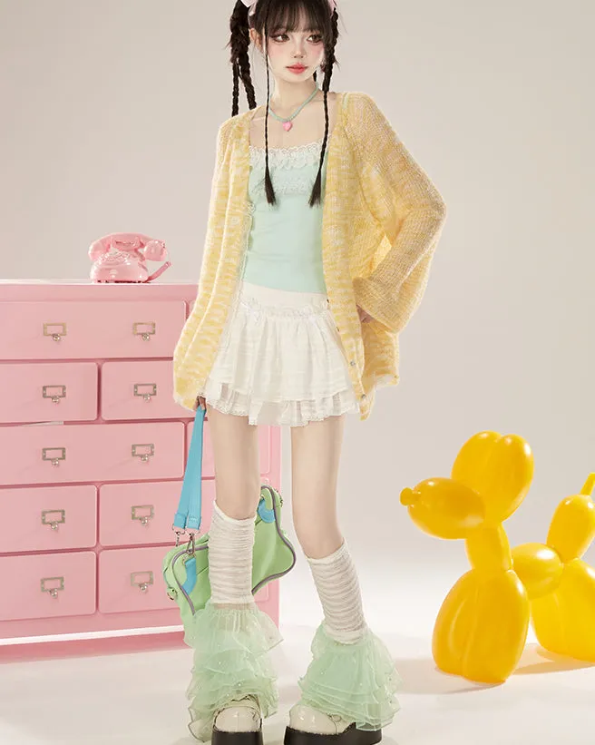 Summer Loose-Fit V-Neck Lightweight Knit Cardigan