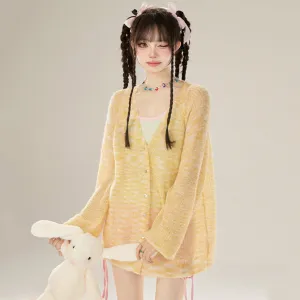 Summer Loose-Fit V-Neck Lightweight Knit Cardigan
