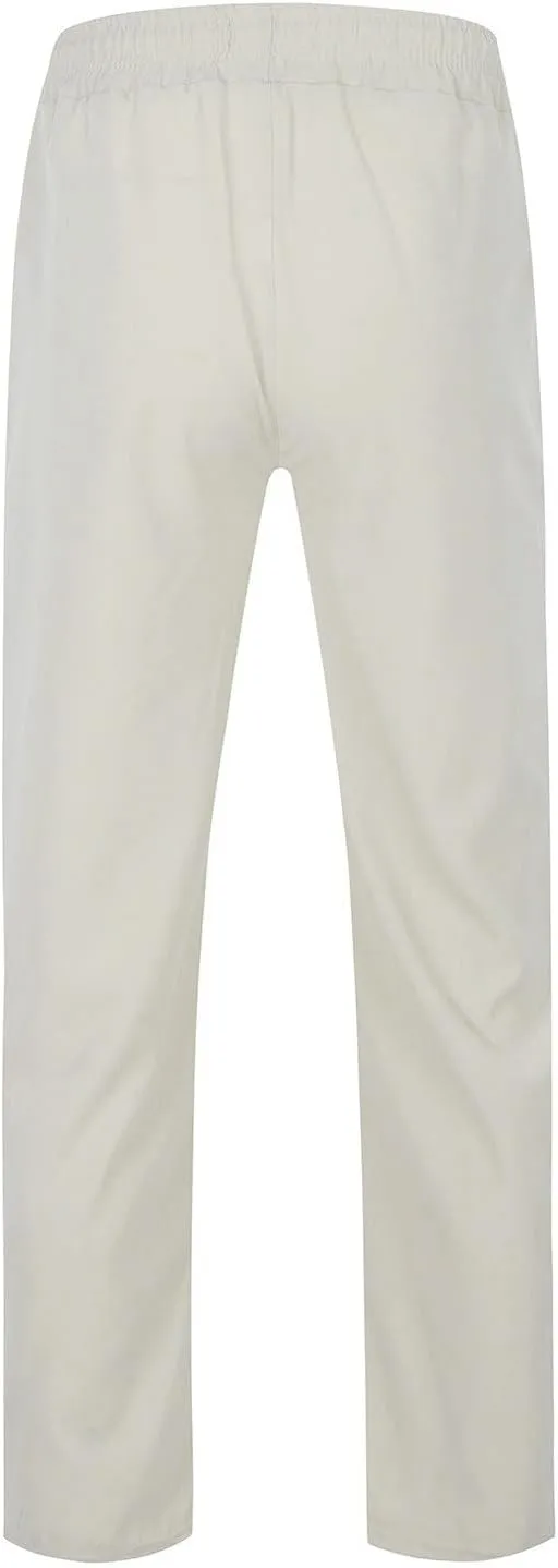 Summer Pants for Men Solid Color Elastic Waist Drawstring Pocket Wide Leg Breathable Loose Elasticity Fresh Trousers