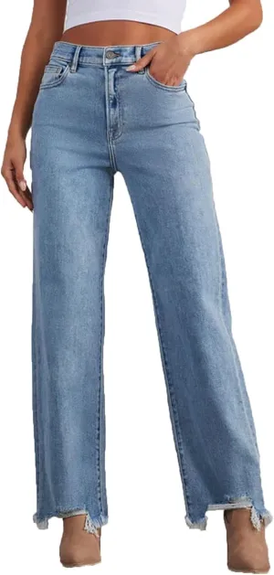 Sweatpants Jeans for Women Boyfriend Baggy Wide Leg Jeans Loose Fit Trendy Denim Pants with Pocket