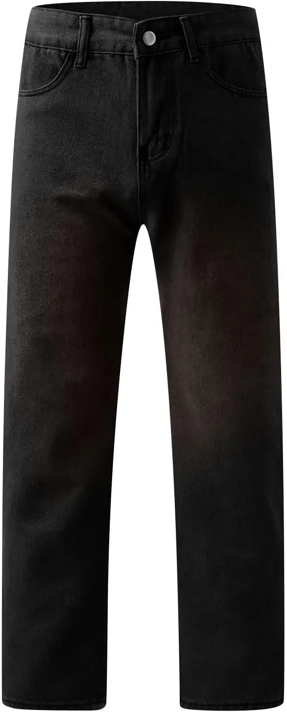 Sweatpants Jeans for Women Boyfriend Baggy Wide Leg Jeans Loose Fit Trendy Denim Pants with Pocket