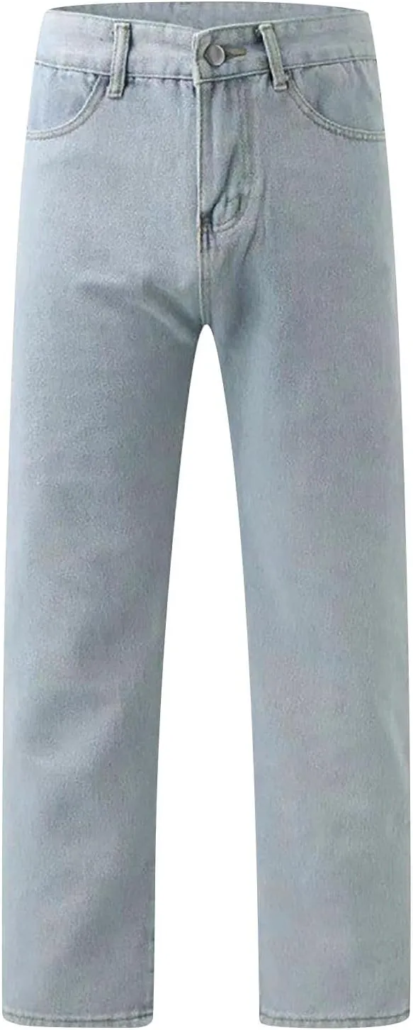 Sweatpants Jeans for Women Boyfriend Baggy Wide Leg Jeans Loose Fit Trendy Denim Pants with Pocket