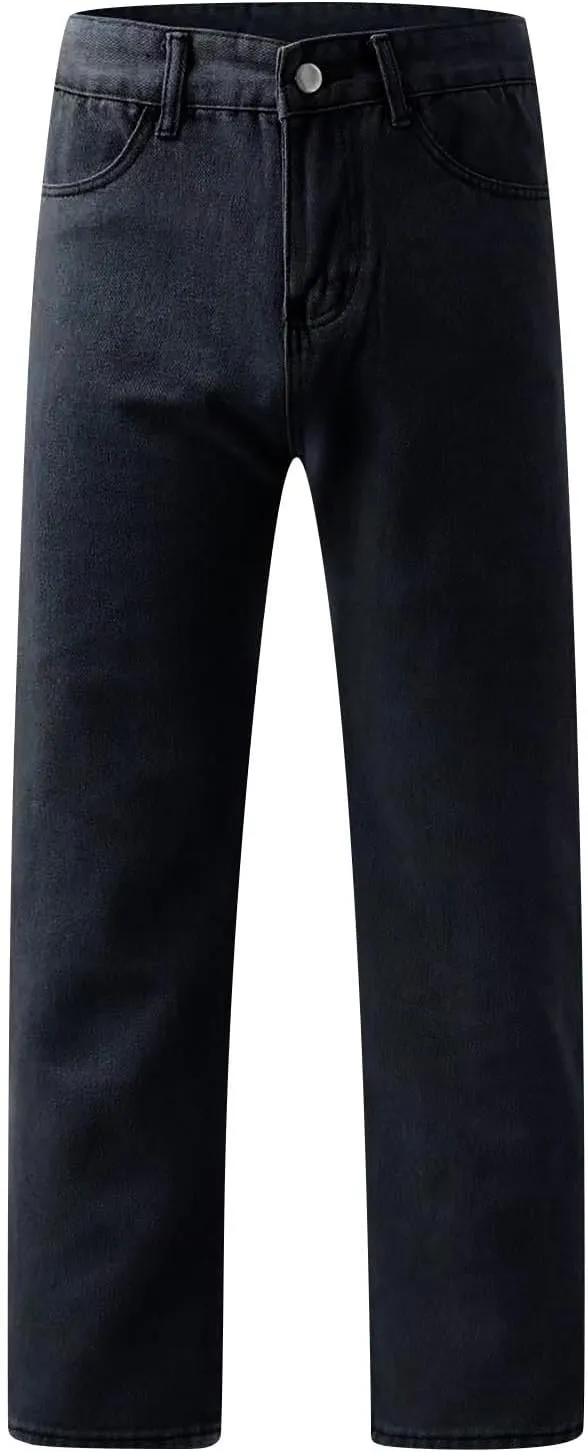 Sweatpants Jeans for Women Boyfriend Baggy Wide Leg Jeans Loose Fit Trendy Denim Pants with Pocket