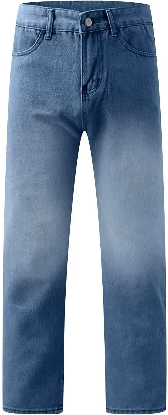 Sweatpants Jeans for Women Boyfriend High Waited Denim Pants Baggy Wide Leg Jeans Loose Fit Denim Pant with Pocket