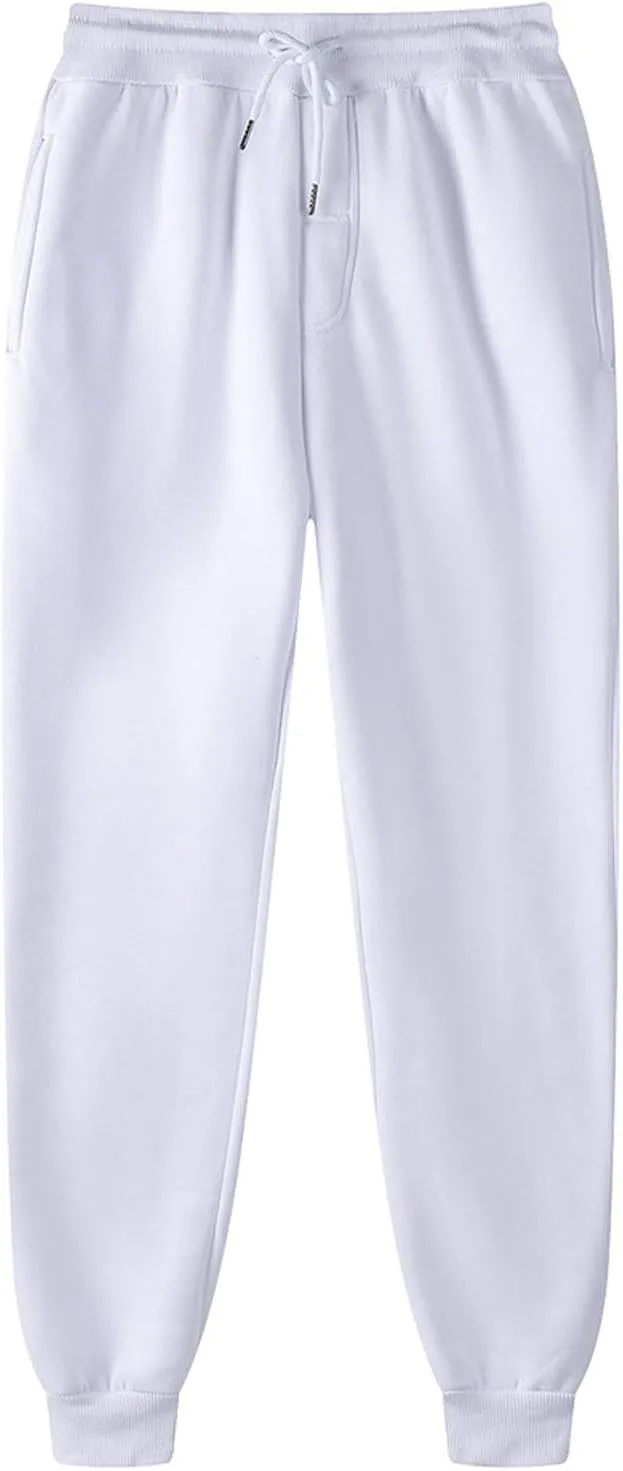Tall Mens Sweatpants Men's Heavyweight Fleece Cargo Sweatpants Stretch Jogger Sport Pants Drawstring Sports Trousers