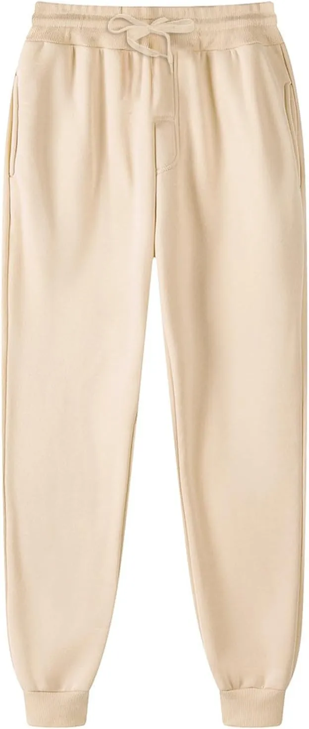 Tall Mens Sweatpants Men's Heavyweight Fleece Cargo Sweatpants Stretch Jogger Sport Pants Drawstring Sports Trousers