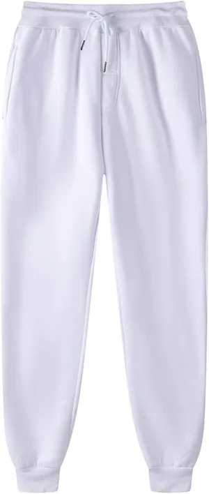 Tall Mens Sweatpants Men's Heavyweight Fleece Cargo Sweatpants Stretch Jogger Sport Pants Drawstring Sports Trousers