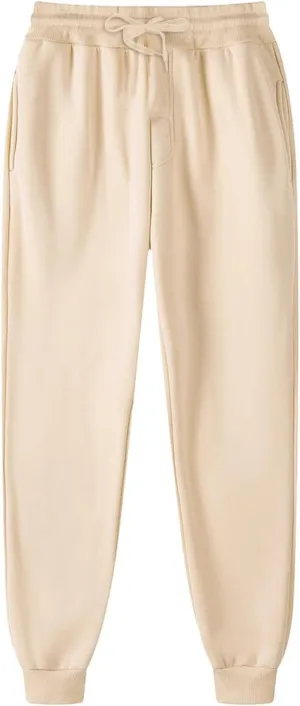 Tall Mens Sweatpants Men's Heavyweight Fleece Cargo Sweatpants Stretch Jogger Sport Pants Drawstring Sports Trousers