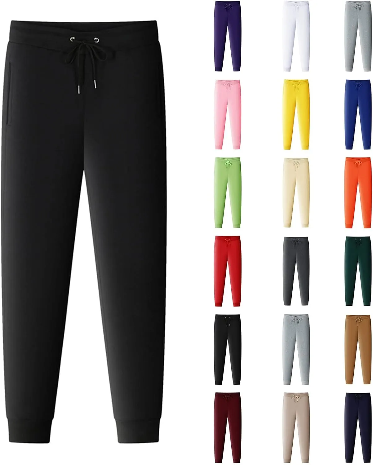 Tall Mens Sweatpants Men's Heavyweight Fleece Cargo Sweatpants Stretch Jogger Sport Pants Drawstring Sports Trousers