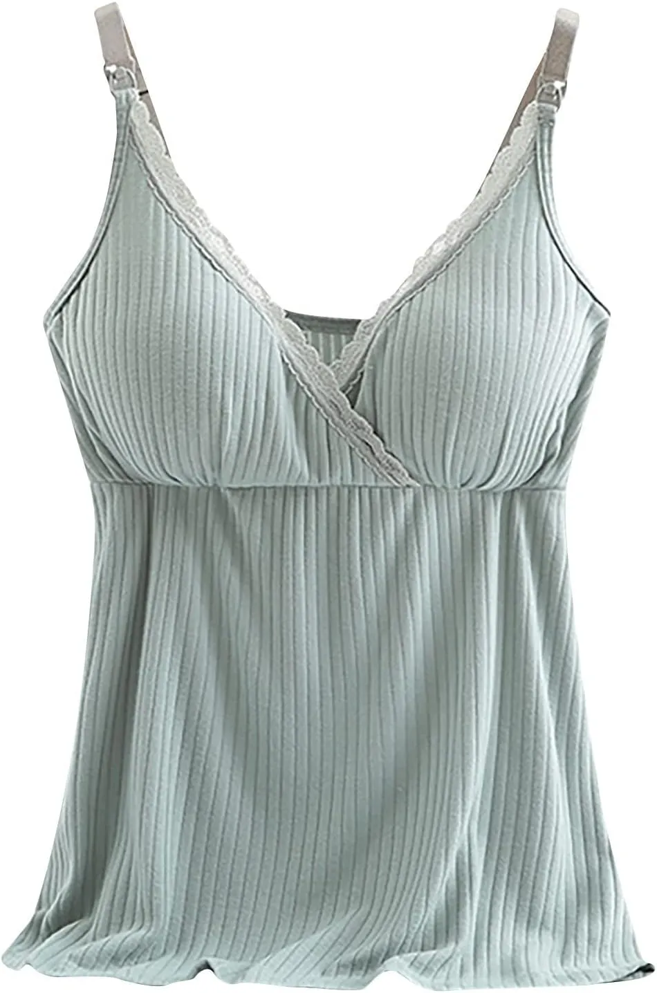 TANGNADE Womens Maternity Nursing Tank Cami for Breastfeeding with Padded Bra Comfy Pregnancy Sleepwear Clothes