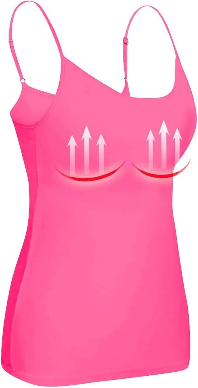 Tank Top with Built in Bra for Women 2025 Summer Basic Padded Tanktops Workout Yoga Shirts
