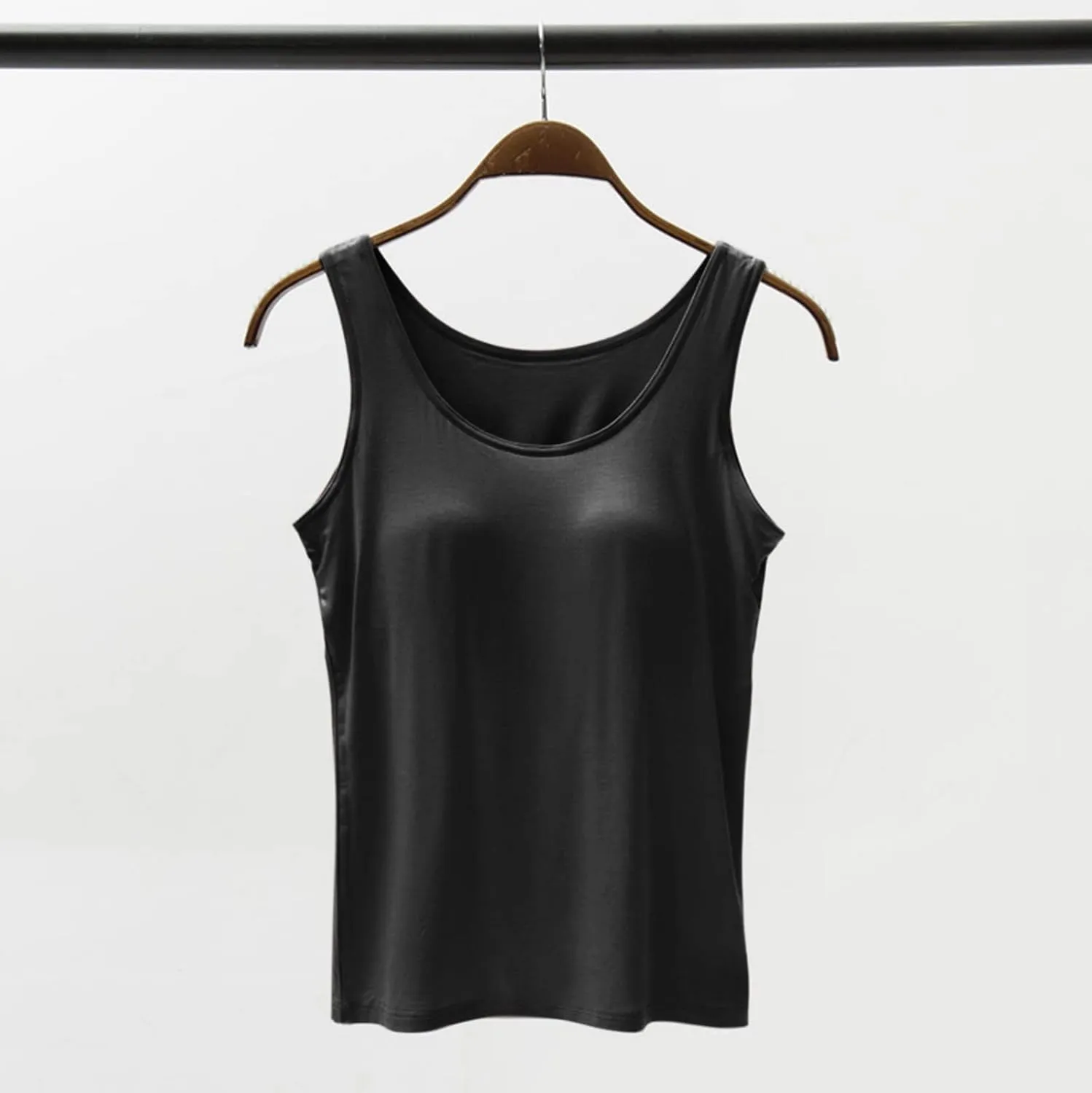 Tank Top with Built in Bra for Women Summer Casual Camisoles Basic Shirts Racerback Workout Fitted Tanks Cami Tops