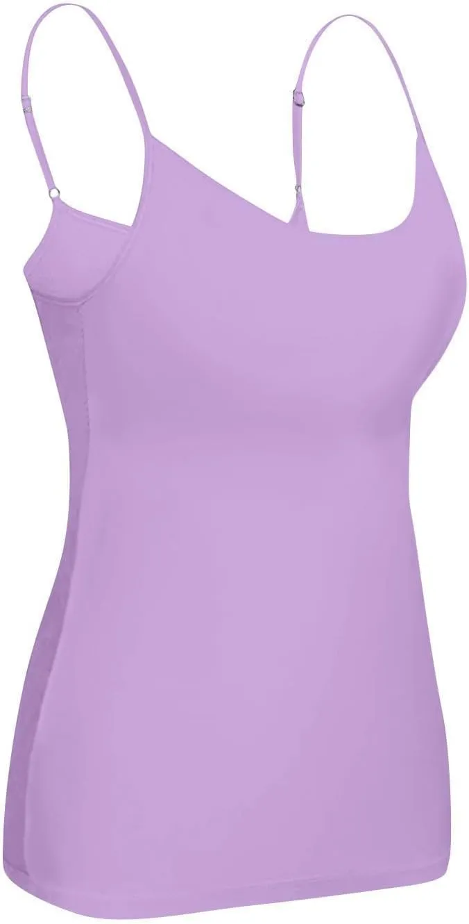 Tank Tops for Women Built in Bra Adjustable Spaghetti Strap Workout Yoga Shirts Basic Tank Tops Layer Padded Bra