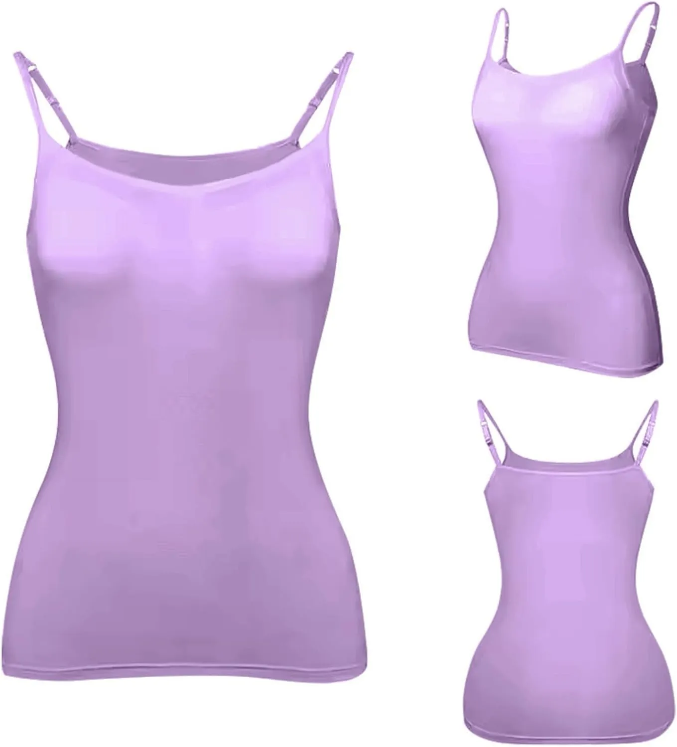 Tank Tops for Women Built in Bra Adjustable Spaghetti Strap Workout Yoga Shirts Basic Tank Tops Layer Padded Bra