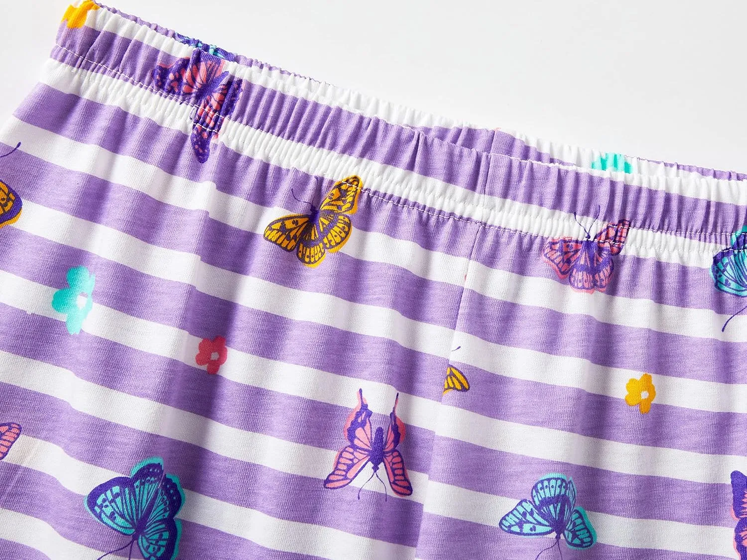 Tebbis Girls Pajamas Cotton Soft PJS Cupcake/Butterfly Stripe Summer Short Cute Jammies Size 6-18