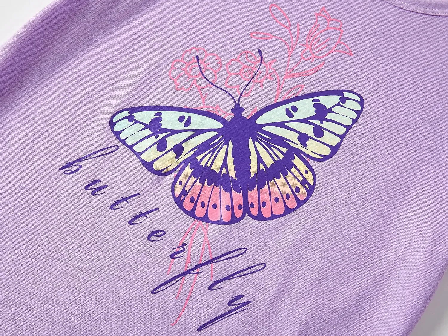 Tebbis Girls Pajamas Cotton Soft PJS Cupcake/Butterfly Stripe Summer Short Cute Jammies Size 6-18