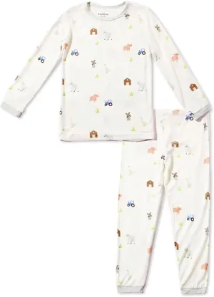 Toddler Pajamas – 95% Bamboo Viscose, 5% Spandex – Soft, Breathable Long-Sleeve Pajama Set for Kids, Sleepwear, Imported