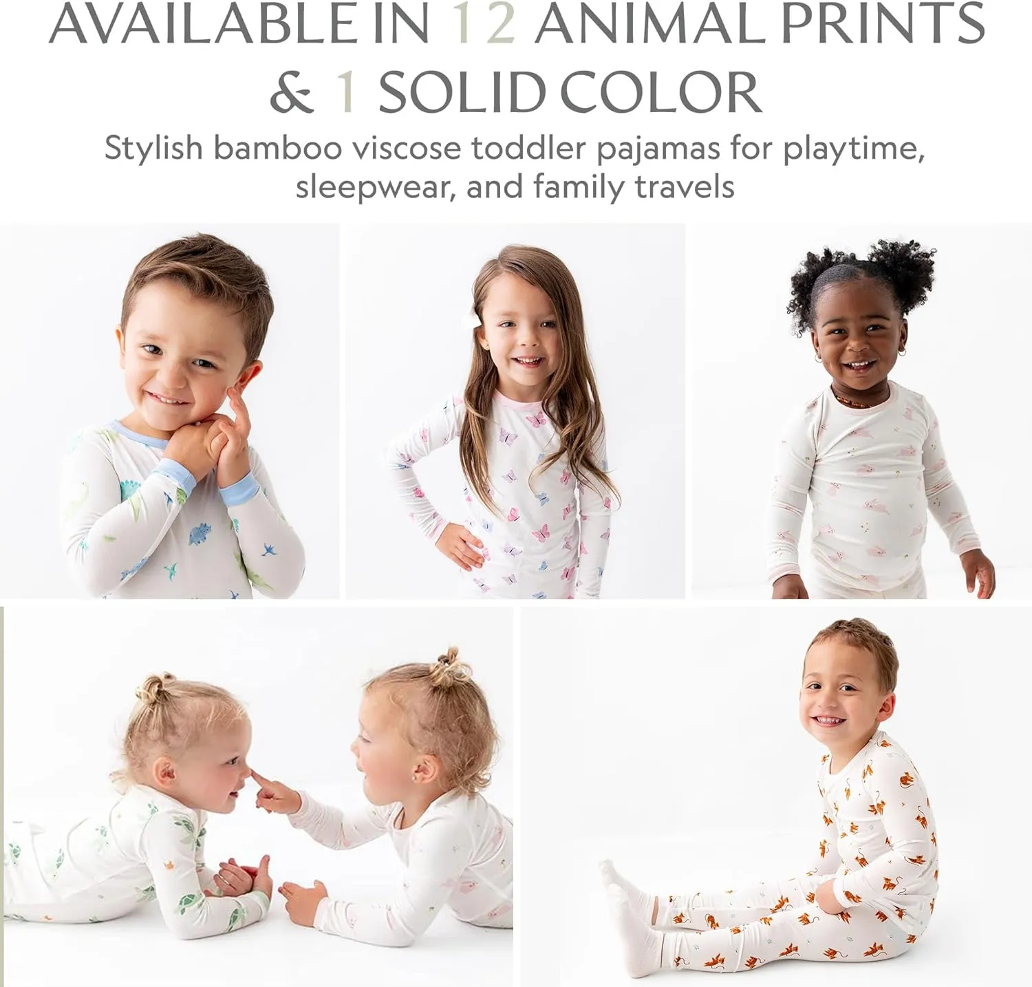 Toddler Pajamas – 95% Bamboo Viscose, 5% Spandex – Soft, Breathable Long-Sleeve Pajama Set for Kids, Sleepwear, Imported