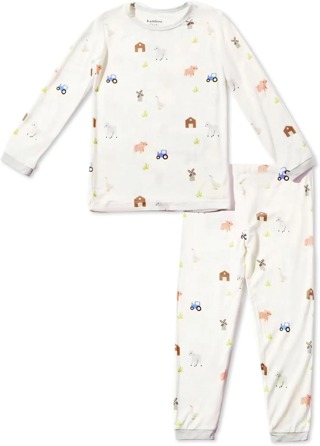 Toddler Pajamas – 95% Bamboo Viscose, 5% Spandex – Soft, Breathable Long-Sleeve Pajama Set for Kids, Sleepwear, Imported