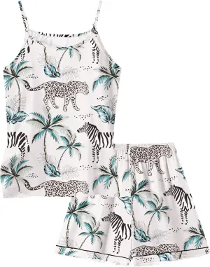 Umeyda Girls & Womens Pajamas Set Sleeveless Camisole Tank Top and Shorts 2 Piece Sleepwear Summer Outfits