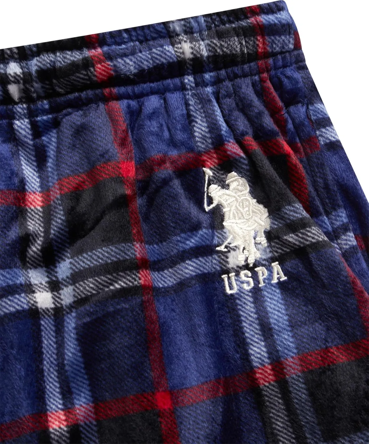 U.S. Polo Assn. Men's Pajama Pants - Soft Fleece Plaid Lounge Pants Sleepwear Bottoms for Men with Pockets (Sizes: S-XL)
