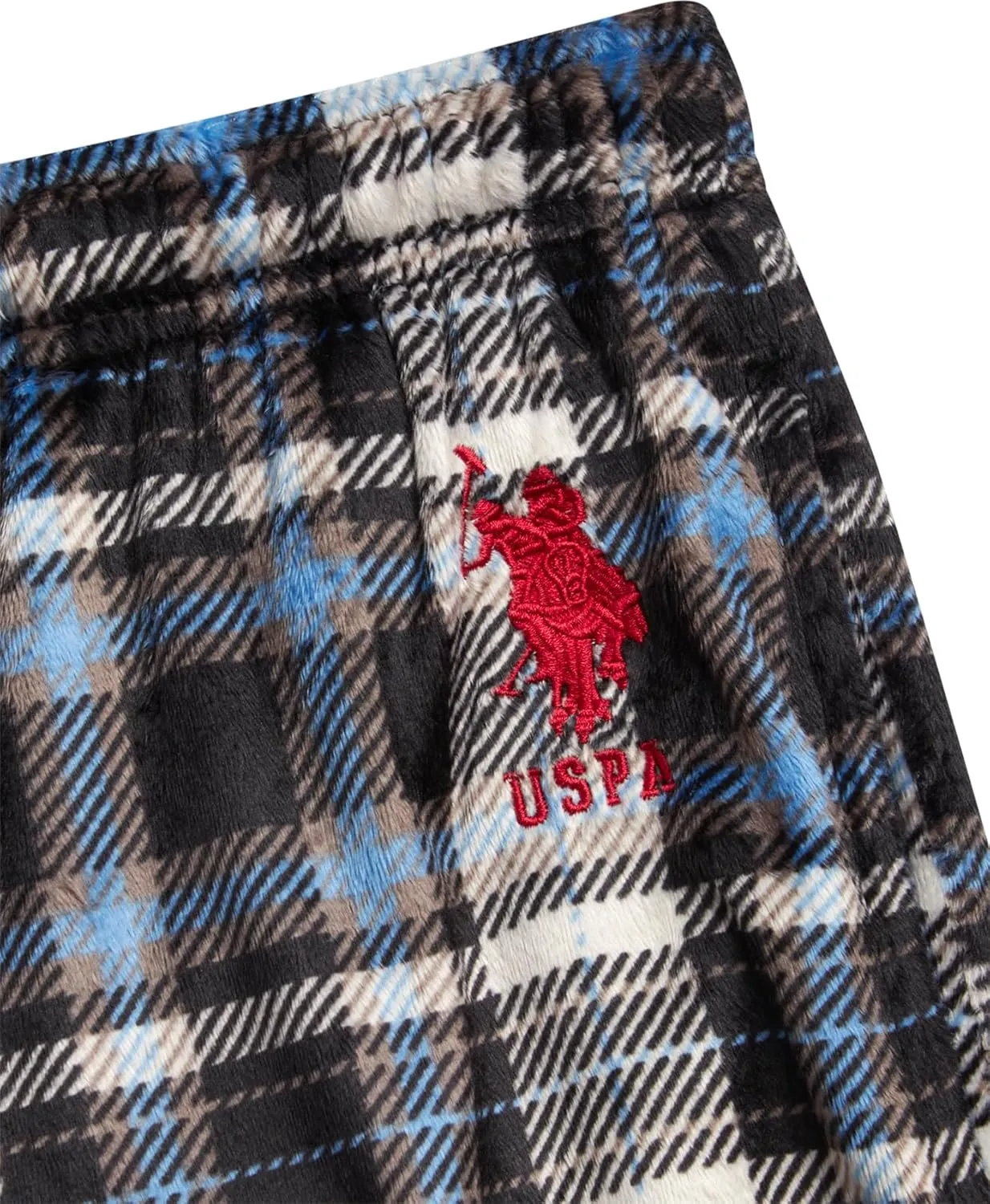 U.S. Polo Assn. Men's Pajama Pants - Soft Fleece Plaid Lounge Pants Sleepwear Bottoms for Men with Pockets (Sizes: S-XL)