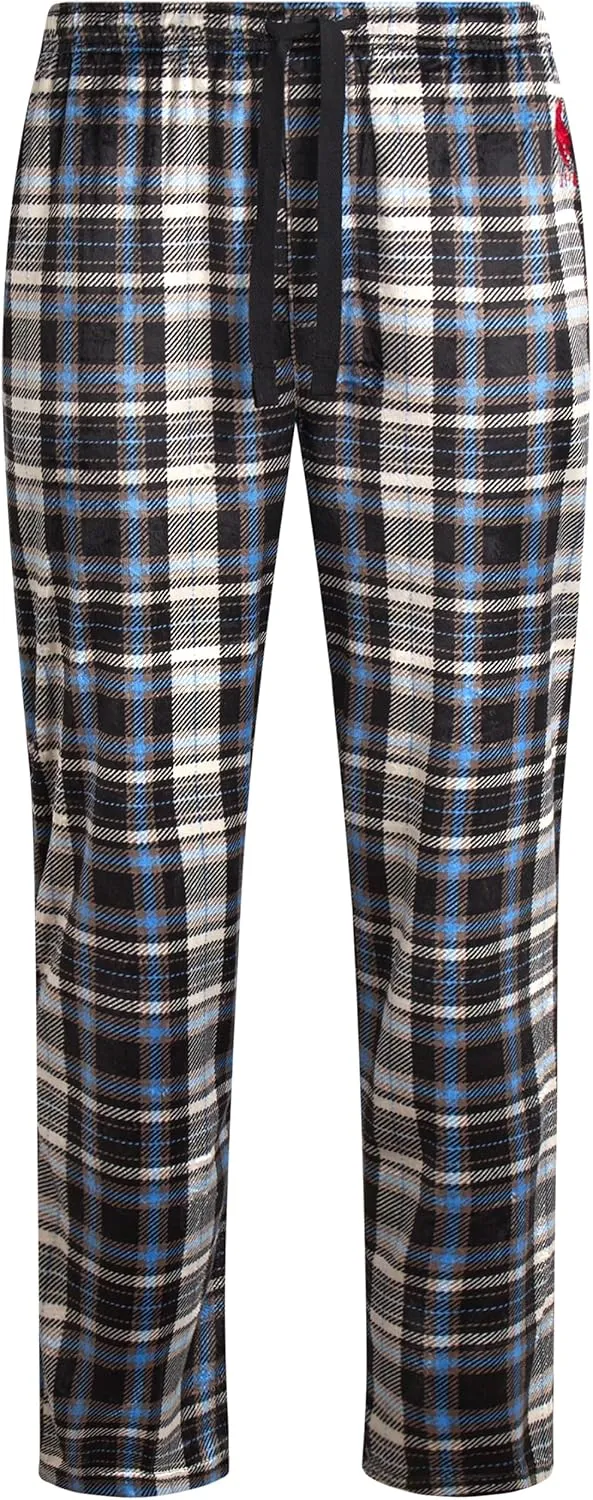 U.S. Polo Assn. Men's Pajama Pants - Soft Fleece Plaid Lounge Pants Sleepwear Bottoms for Men with Pockets (Sizes: S-XL)
