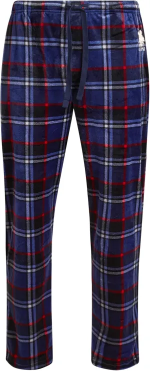 U.S. Polo Assn. Men's Pajama Pants - Soft Fleece Plaid Lounge Pants Sleepwear Bottoms for Men with Pockets (Sizes: S-XL)