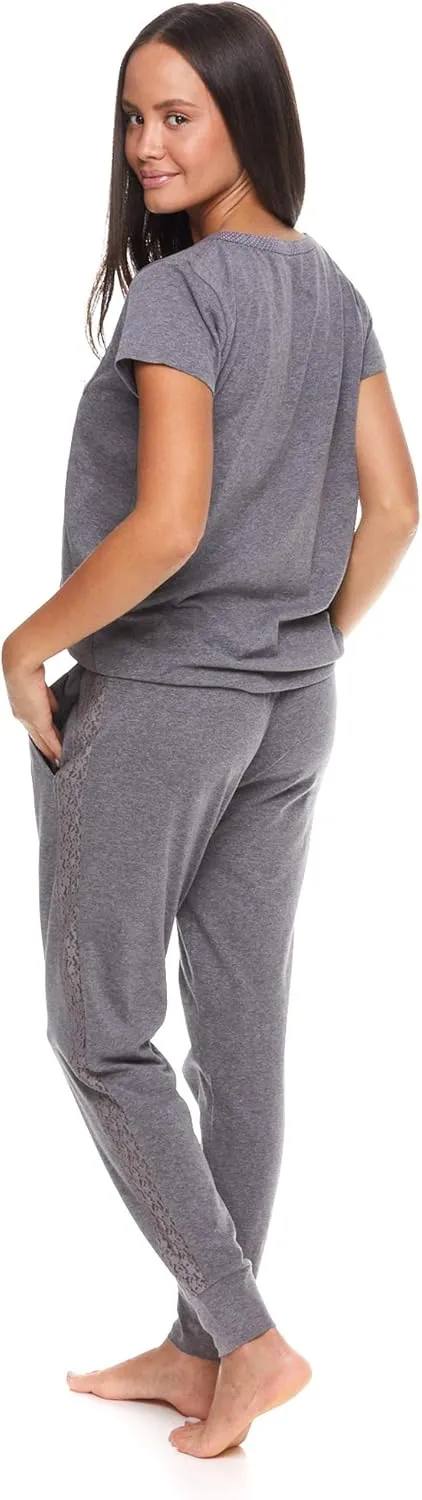 U.S. Polo Assn. Womens Pajama Set with Pockets - Short Sleeve Shirt and Pajama Pants Pj Set