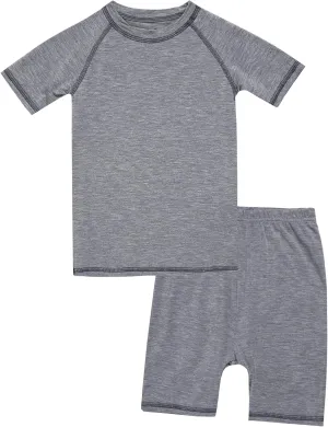 VAENAIT BABY Infant Toddler Junior Girls Boys Pajamas Pyjamas Sleepwear Set Solid Bamboo Daily Short Summer Pjs Set 6M-12Y