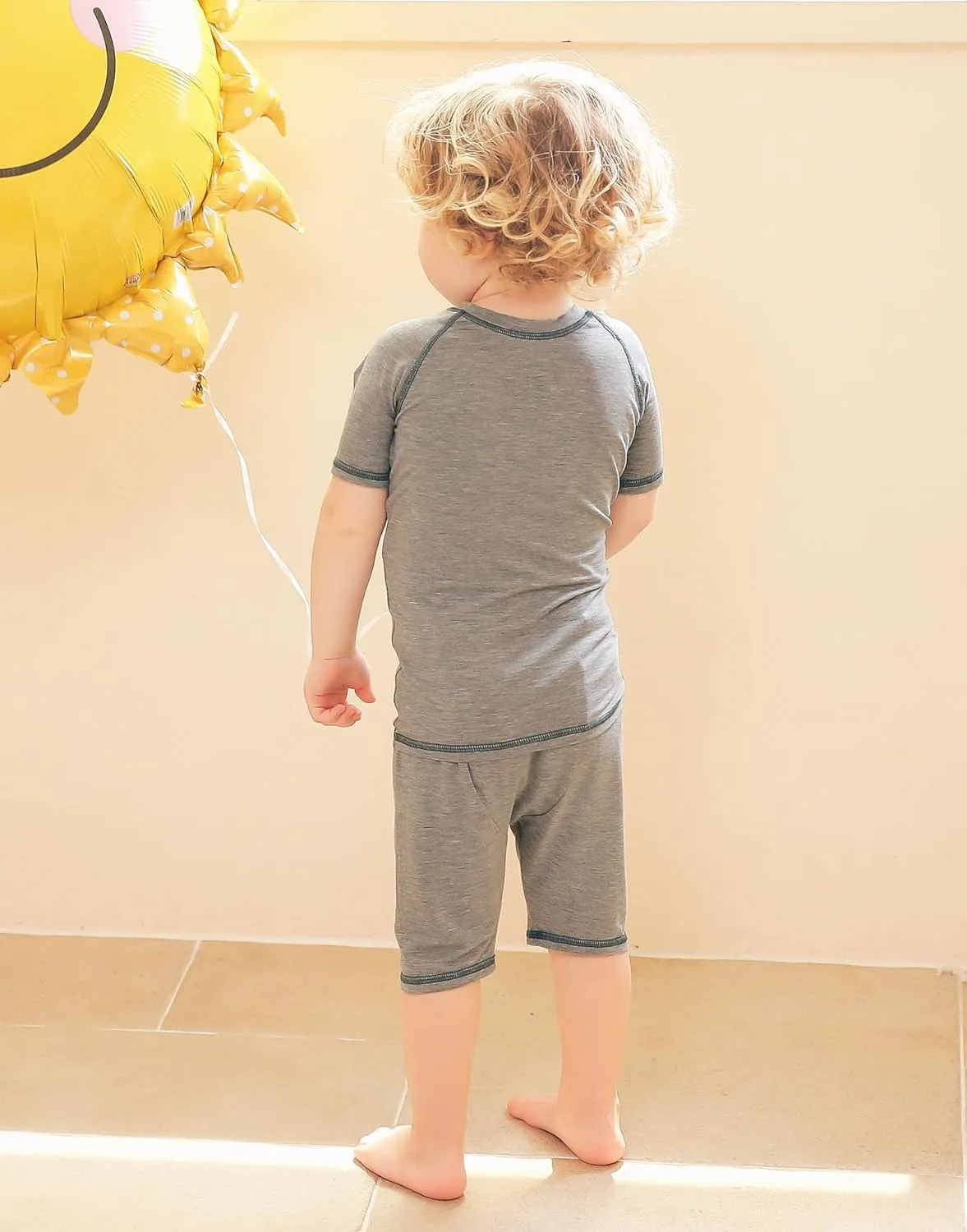 VAENAIT BABY Infant Toddler Junior Girls Boys Pajamas Pyjamas Sleepwear Set Solid Bamboo Daily Short Summer Pjs Set 6M-12Y