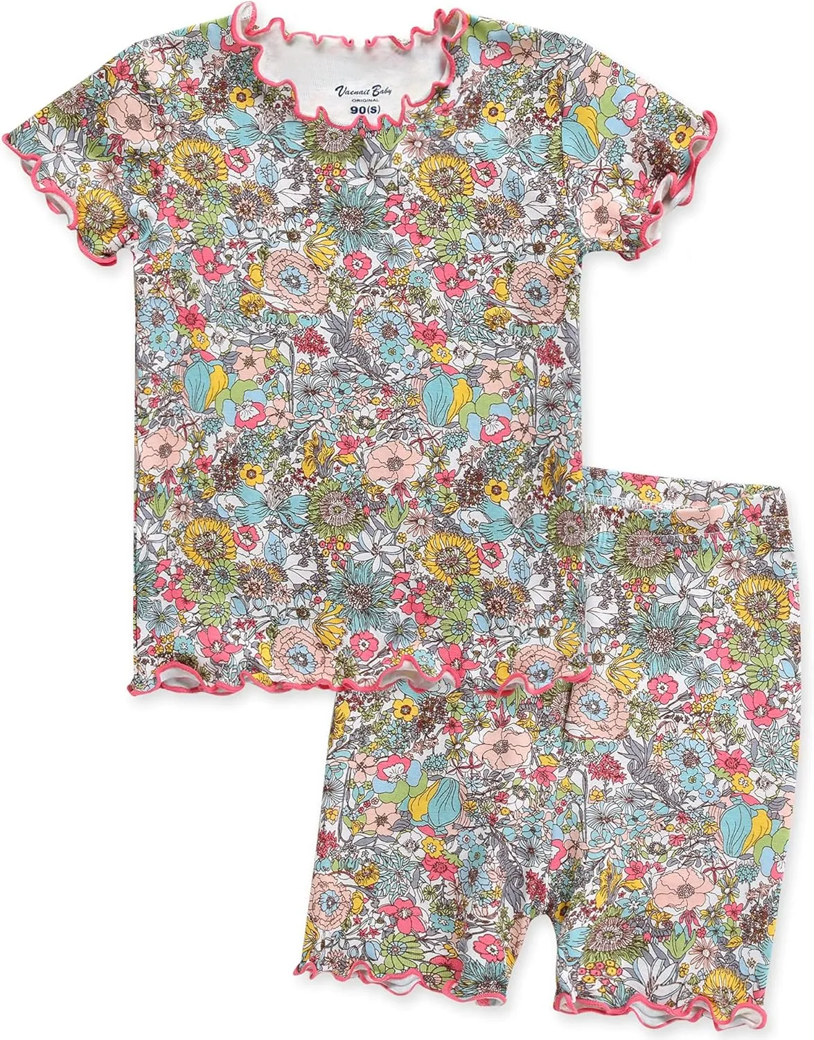 Vaenait Toddler Girls Boys Kids Girls Boys Animal Flower Patern Sleepwear Pajamas Summer Viscose Pjs