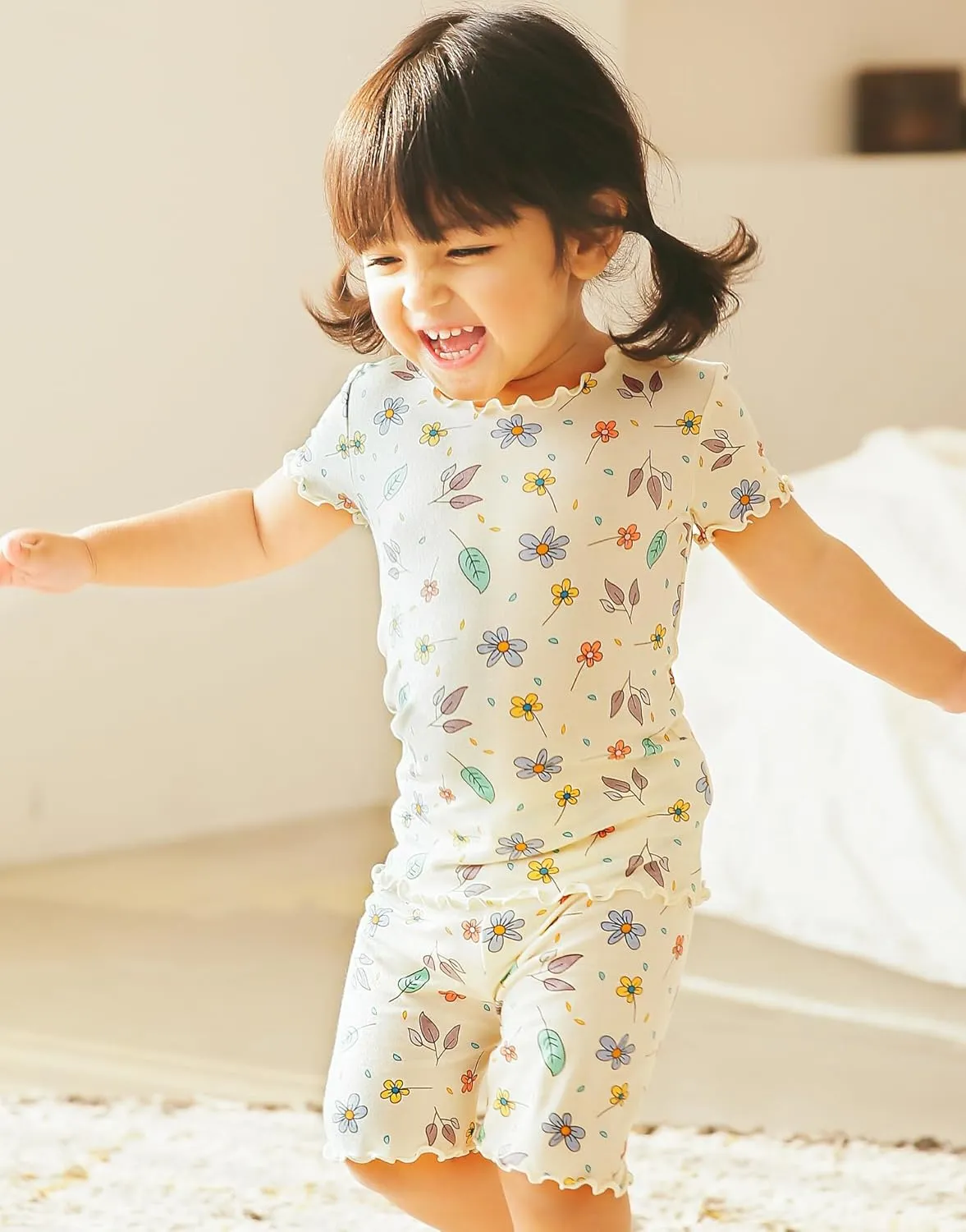 Vaenait Toddler Girls Boys Kids Girls Boys Animal Flower Patern Sleepwear Pajamas Summer Viscose Pjs